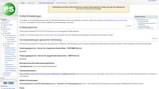 
                            3. E-Mail Einstellungen - PS-Webhosting - Dokumentation