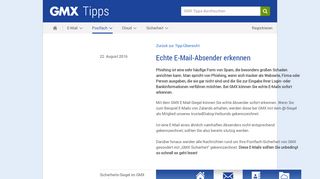 
                            5. E-Mail-Fälschungen erkennen | GMX Tipp