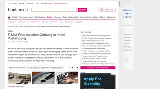 
                            12. E-Mail-Filter schaffen Ordnung in Ihrem Posteingang - T-Online