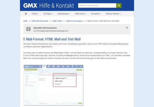 
                            2. E-Mail-Format: HTML-Mail und Text-Mail - GMX Hilfe