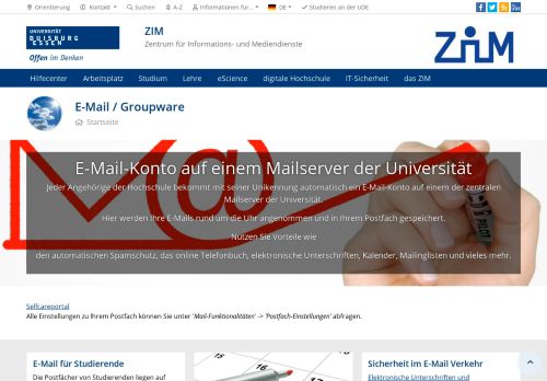 
                            5. E-Mail / Groupware - an der Universität Duisburg-Essen