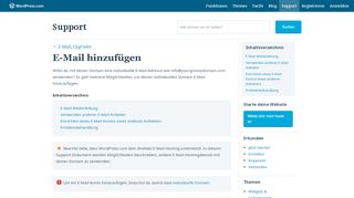 
                            4. E-Mail hinzufügen — Support — WordPress.com