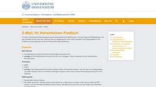 
                            3. E-Mail: Ihr Hohenheimer Postfach: Kommunikations-, Informations ...