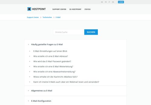 
                            7. E-Mail Konfiguration - Hostpoint Support Center