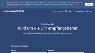 
                            9. E-Mail Kontakt für Neukunden | Hannoversche