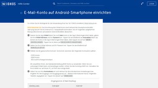 
                            1. E-Mail-Konto auf Android-Smartphone einrichten - 1&1 IONOS Hilfe