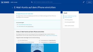 
                            8. E-Mail-Konto auf dem iPhone einrichten - 1&1 IONOS Hilfe