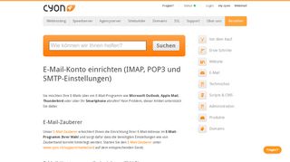 
                            10. E-Mail-Konto einrichten (IMAP, POP3 und SMTP-Einstellungen) - Cyon