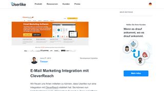 
                            2. E-Mail Marketing Integration mit CleverReach - Userlike