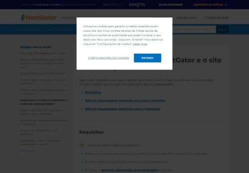 
                            13. E-mail na HostGator e Site na WIX (DNS WIX) – Suporte HostGator