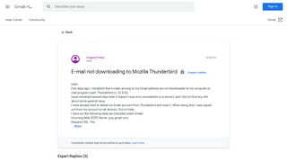 
                            5. E-mail not downloading to Mozilla Thunderbird - Google Product Forums