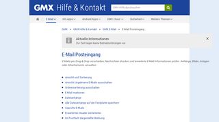 
                            4. E-Mail Posteingang - GMX Hilfe