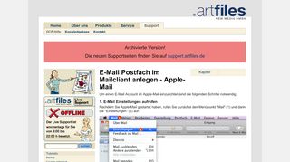 
                            10. E-Mail-Postfach im Mailclient anlegen - Apple Mail - artfiles