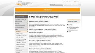 
                            2. E-Mail-Programm GroupWise - Universität Passau