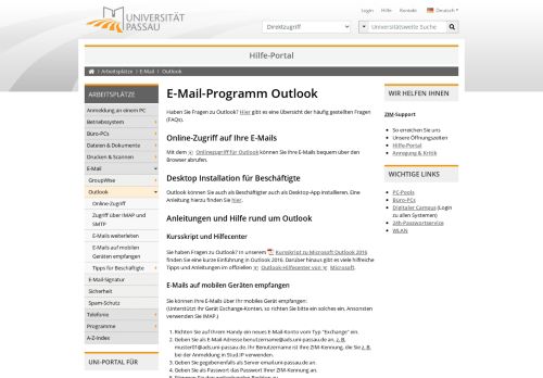 
                            5. E-Mail-Programm Outlook - Universität Passau