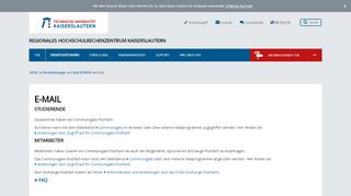 
                            3. E-Mail - Regionales Hochschulrechenzentrum Kaiserslautern ... - RHRK