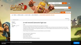 
                            10. (e-mail removed) Gamecenter login issue - Supercell Community Forums
