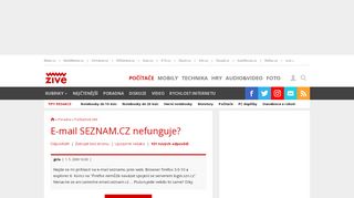 
                            11. e-mail SEZNAM.CZ nefunguje? - poradna Živě.cz - Zive.cz