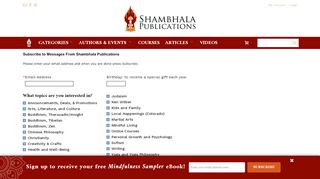 
                            10. E-mail Sign Up | Shambhala