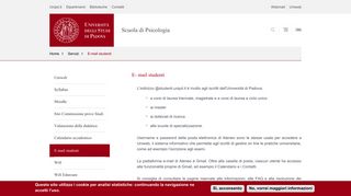 
                            7. E-mail studenti | Università di Padova - Scuola di Psicologia - Unipd