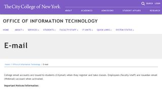 
                            2. E-mail | The City College of New York