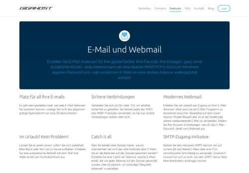 
                            3. E-Mail und Webmail - Gigahost