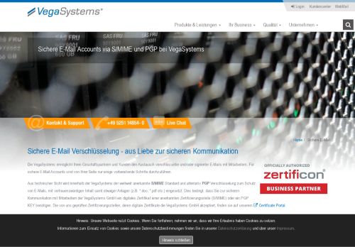 
                            5. E-Mail Verschlüsselung - sichere E-Mail-Accounts von VegaSystems