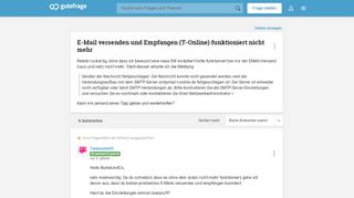 
                            12. E-Mail versenden und Empfangen (T-Online) funktioniert nicht mehr ...