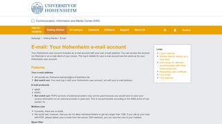 
                            5. E-mail: Your Hohenheim e-mail account: Communication, Information ...