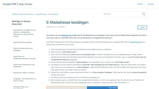 
                            7. E-Mailadresse bestätigen – ORACLE Conject PM Help Center