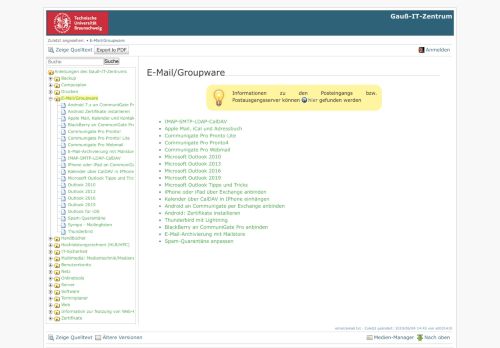 
                            5. E-Mail/Groupware [Gauß-IT-Zentrum]
