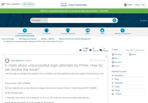 
                            1. E-mails about unsuccessfull login attem... - Cisco Community