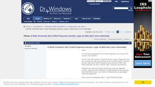 
                            6. E-Mails (Freemail) über E-Mail-Programm abrufen, Login im Web dann ...