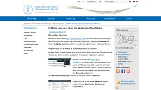 
                            5. E-Mails löschen über die Webmail-Oberfläche | TU Bergakademie ...