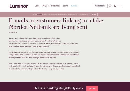 
                            10. E-mails to customers linking to a fake Nordea Netbank are being sent ...