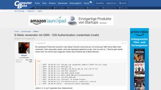 
                            8. E-Mails versenden mit GMX - 535 Authentication credentials invalid ...