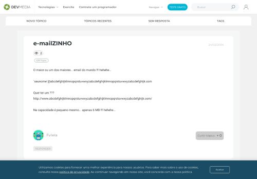 
                            12. e-mailZINHO - Fórum DevMedia