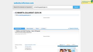 
                            9. e-mamta.gujarat.gov.in at WI. -::-Mother and Child Tracking :: Govt. Of ...