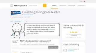 
                            11. ? E-matching Kortingscode ▷ Altijd Korting ⇒ Februari 2019