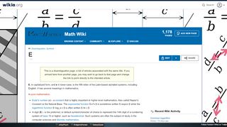 
                            6. E | Math Wiki | FANDOM powered by Wikia