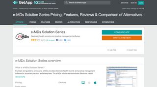 
                            9. e-MDs Solution Series Pricing, Features, Reviews & Comparison of ...