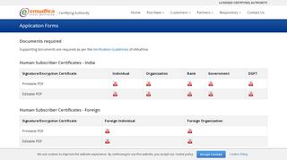 
                            8. e-Mudhra | Application Forms