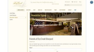 
                            3. E-Newsletter Signup | Dry Creek Vineyard