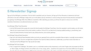 
                            12. E-Newsletter Signup | Michigan