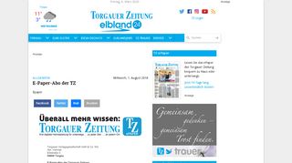
                            9. E-Paper-Abo der TZ - Nachrichten aus der Region - Torgauer Zeitung