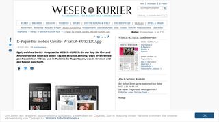 
                            7. E-Paper für mobile Geräte: WESER-KURIER App - WESER-KURIER ...