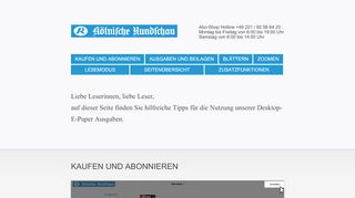 
                            8. E-Paper Hilfeseiten - Kölnische Rundschau