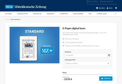 
                            2. E-Paper - Ihre Zeitung digital - Abo - MZ