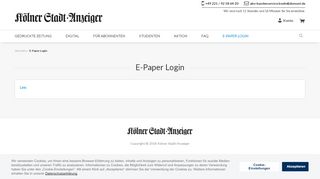 
                            2. E-Paper Login - Abo - Kölner Stadt-Anzeiger
