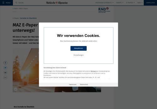 
                            5. E-Paper – MAZ - Märkische Allgemeine